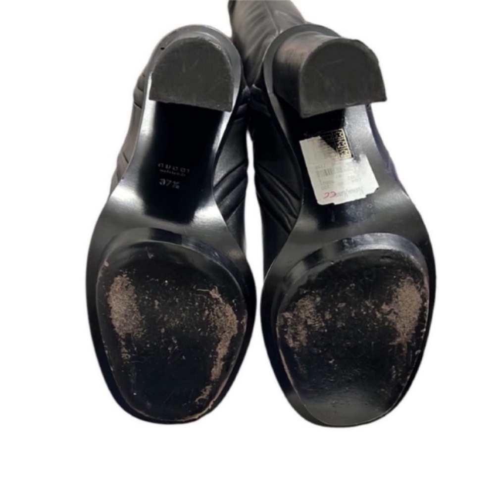 Gucci Black Leather Lifford Riding Boots Size 37.5 - Picture 9 of 11